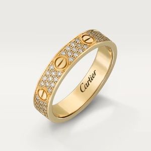 Designer INSPIRED pave gold toned love ring